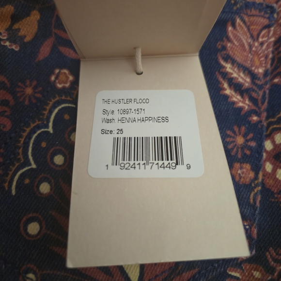 NWT MOTHER Hustler Flood Jeans in Henna Happiness Size 25 Paisley 70's Style - Picture 5 of 15